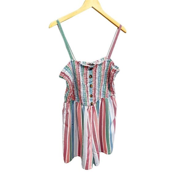 ARIZONA Jean Co. Women's Romper Smocked Front and Back with Button Detail sz(XL) - Picture 4 of 6